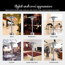 Outdoor Gas Patio Heater Radiator with Tip Over Protection Free Standing Indoor Outdoor Heaters Waterproof Instant Warm for Garden Garage-Stainless Steel And Rain Shield 230cm (90in) (230cm (90in