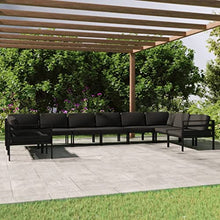 vidaXL 10 Piece Patio Lounge Set with Cushions Aluminum Anthracite