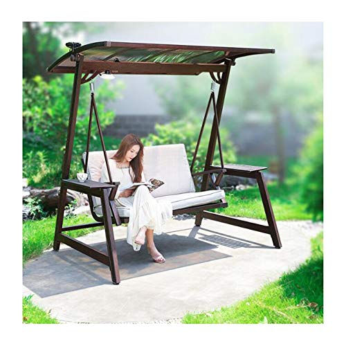 ELUKHT Creative Hotel Patio Porch Swing Glider with Stand Outdoor Swings with Cushions and Canopy, Porch Swing Outdoor Chair Outdoor Swing Chair Bench Perfect Set