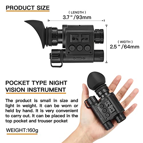 Teslord HD Infrared Night Vision Monocular for Hunting, Camping, Travel