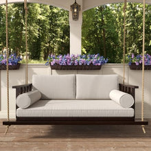 Live Casual The Madison Steel Daybed Porch Swing with Included Outdoor Cushion Set