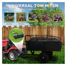 Garden Utility Trailer Heavy Duty Steel Dump Cart with Removable Sides Garden Dump Cart, for Lawn Tractors