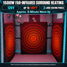 AURGOD 2 Person Portable Infrared Sauna for Home with Red Light, 1500W 120V