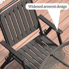 Dalumian Outdoor Patio Dining Set, Bistro Dining Furniture Set, 5 Pieces Foldable Table and Chairs Set, Carbon Steel Frame & Tempered Glass Tabletop, for Balcony Garden, 31.5 x 28.3In(Round)