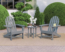 POLYWOOD PWS417-1-GY Classic 3-Piece Chair Side Table Adirondack Seating Set, Slate Grey