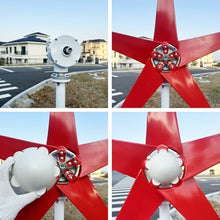 ZHOZHUT 12V 24V 48V Wind Turbine Generator Power Kit 800W-1200W Wind Turbine Generator with MPPT Controller and 5 Red Blades, 2.5m/s Low Starting Wind Speed Windmill Generator for Homes,1000w,48V