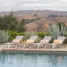 Noble House Myers Outdoor Aluminum Chaise Lounge Set of 4 Gray