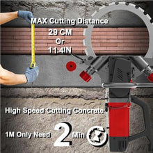 UYCVT Ring Concrete Saw, 8980W/9500W Concrete Cutter Saw, Brushless Electric Wall Chaser Grooving Cutting Machine, with Water Fed Dust Suppression for Slotting Brick Granite Ma-8980w