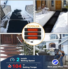 ZSPINJIA Outdoor Heated mat Walkway Snow Melting mats,12/15.7/20/23.6in Width Outdoor Stairs- with Power Cord for Entrances Melting Mats Outdoor Stairs Non-Slip Winter Removal and Ice Melt(60x360cm/(2