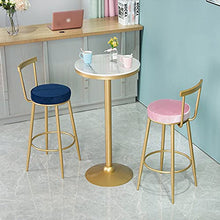 Dntum Bistro Table Made of Marble Top - Round,Small High Table for The Garden, Balcony and Outdoor Catering - Easy-Care Garden Tables with Metal Legs - White and Gold (Black 75cm(29.5in))