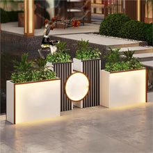 YUHUAWF Garden Bench Flower Box Landscape Bed Planting Trough Planter Box with Bench