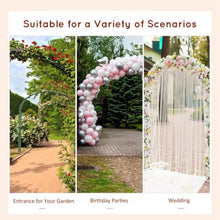 Wooden Garden Arbor Arch with Trellis Wall and Ground Stakes for Growing Flowers, Plants, Outdoor Archway with Pergola Style and Solid Wood Frame for Backyard, Garden