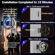 3D Holographic Advertising Light Box,Double Sided Naked Eye 3D Fan Holographic Projector with Smart App Control,Outdoor LED Rotating Light Box,Stereoscopic LED Rotating Sign (50cm(224 LED Chips))