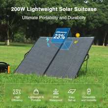 ACOPOWER 200W Mono Lightweight Portable Solar Panel Kit, 200 Watt Solar Suitcase, Waterproof 20A 12V LCD Charge Controller for Camping , RV, Black