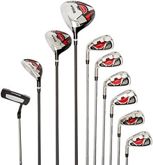 Wilson Beginner Complete Set 10 Golf Clubs with Stand Bag Men's Left Hand Stretch XL Black/Grey/Red
