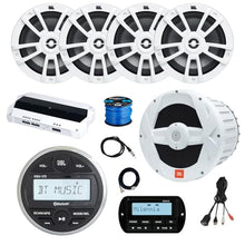 Enrock Marine JBL PRV-175 Marine Stereo Receiver with 4x 8" Speakers, Subwoofer, Amplifier, Remote, White