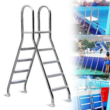 LYSSJBH Swimming Pool Ladder, 52 Inch High Above Ground Pool Steps, 4 Step Ladder, for Travel Trailers, Stage, Backyard Pool, Home, with Handrails
