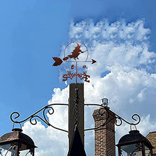 Witch Weathervane Wind Vane Weather Vane with Wind Direction Indicator, Outdoor Metal Bracket Weather Vane, Professionnel Measuring Tool Garden Courtyard Decoration