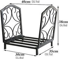 DJVHSRI Firewood Rack Firewood Holder, Vertical Firewood Log Rack Wrought Iron Wood Storage Holder 14.9Inch Tall, Fireplace, Easy Assembly,