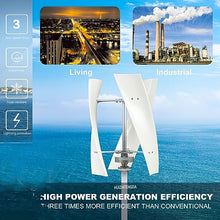 10000W Vertical Wind Turbine Generator, Portable Wind Power Turbine Generator Kit with Charge Controller.12V 24V 48V (White),48v