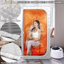 TT-YEL Double Large Steam Sauna Room with Steam Machine, Folding Chair and Remote Control, Family Full Body SPA Sauna Tent, Timer, 9-Speed Adjustment, Foldable Sauna Box,B Double