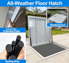 ERRULAN Crawl Space Floor Access Door Exterior, Flush-Mounted Basement Door for Home Renovation, Manual Cellar Doors Entrance Hatch for Storage/Emergency Escape(Black,LXW 1100x600mm/43.3x23.6in)