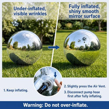 4PCS Silver Inflatable Mirror Ball Set,Reusable PVC Mirror Balls Large Event Decoration Hanging&Standing Balloon with Electric Pump for Event,Wedding,Party Decor(Silver, 4Pcs+Pump)