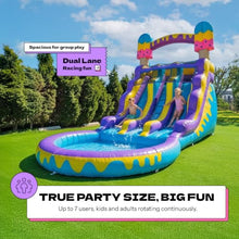 POP JUMP 16ft Ice Pop Inflatable Wet Dry Dual Slide with Pool & Blower