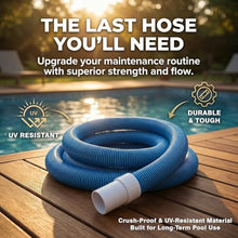 Quvex 1.5 Inch x 66ft Heavy Duty Pool Vacuum Hose with Swivel Cuff, Kink-Free Pool Cleaner Hose, Crush-Proof Design for Large Residential Pools, Fits Manual & Suction Cleaners
