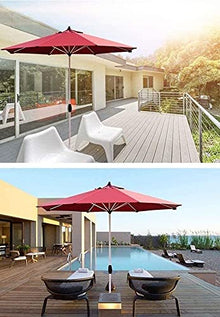 GAORUIFENG Patio Parasol Portable Outdoor Protective Sunshade Outdoor Market Terrace Garden Lawn Table Sunshade Iron UV Protection 210531(Color:Winred) (Offwhite)