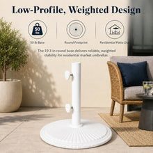 Treasure Garden 50 lb Classic Market Umbrella Base – White Cast Iron – Fits 1.5 Inch Poles