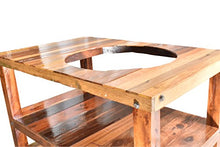 Reclaimed Tropical Hardwood 22" Offset Hole Kamado BBQ table