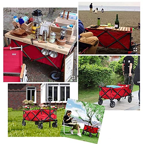 5sssallefaa Folding Wagon Garden Cart Red 105x43x85cm
