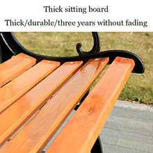 ELUKHT Garden Terrace Park Bench, Recreational Bench with mesh Pattern backrest and armrests, Solid Wood Seats and cast Iron Frame Garden Furniture (Combination 2)