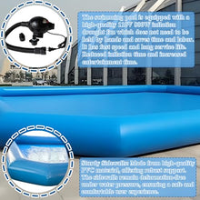 HQHAOTWU Inflatable Pool 6x6x0.65m Inflatable Swimming Pools Thickened Swimming Pool Portable Foldable Pool for Outdoor Water Play with Blower 110V 800W
