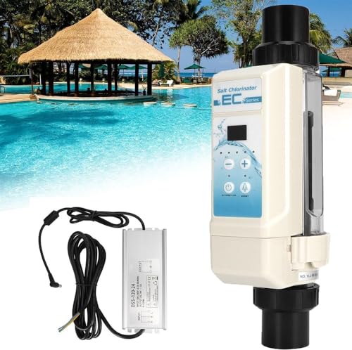 Salt Water Pool Chlorination System, Automatic Cleaning Chlorinator, Electrolytic Chlorine Generator for Swimming, Spa,12g/h(16g/h)