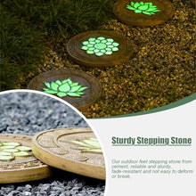 Kunovo Luminous Stepping Garden Stones, Pathway Landscaping Pavers with Lotus Pattern, Oriental Style Dimensional Pond Areas/Lawn/Courtyard Decor (Size : 6 PCS), 58741