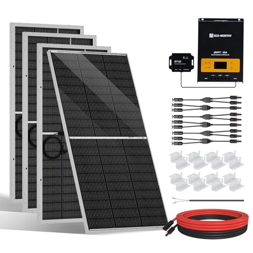 ECO-WORTHY 800W 12 Volt/24 Volt Mono Solar Panel Off Grid RV Boat Kit