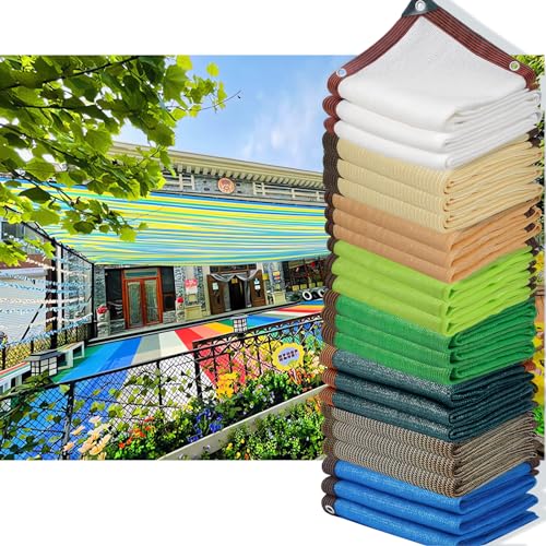 HQQMNY Awning Sun Net with Eyelets 90% Shading Rate Shade Net Garden Umbrella Privacy Screen for Garden Plants Greenhouse(Colourful,6m x 19m)
