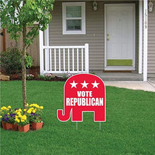 VictoryStore Vote Republican Elephant Shaped Yard Sign with 2 Stakes Red White