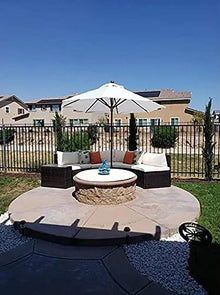 YYBOES Patio Umbrella Outdoor,White Garden Patio Umbrella, Outdoor Market Table Umbrella with Wood Pole, Weatherpoof and Protected Shade Canopy Parasol, Pool/Beach/Deck/Lawn