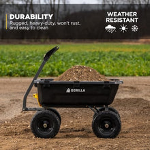 Gorilla Carts Dump Garden Cart, 7 Cu Ft,1200 lb Capacity, No-Flat Tires