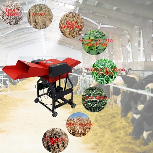 Banfluxion 220V 4-Blade Hay Cutter Pulverizer Red