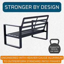 Big and Tall Patio Furniture Supports 500 lb. Oversized Aluminum Outdoor Conversation Set Heavy-Duty Durable All-Weather Powder-Coated Frame Plus Sized