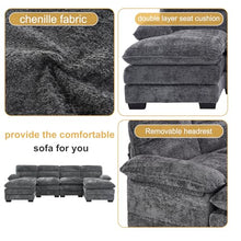 Klwenas Maec 111" U Shape Modular Sectional Sofa Grey
