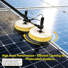 Solar Panel Cleaning Equipment, Battery Powered Solar Panel Brush, Water Fed Cleaning Kit with Aluminum Telescopic Pole, Dual Head Cleaner for Heavy Dirt, Bird Waste & Large Installations 7.5m/24ft