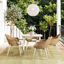 Seeheool Square Outdoor Table with Metal Frame for Patio Backyard Garden Pool Porch Lawn 33.5" x 33.5" x 29.5" White
