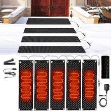 UTTDP Snow Melting Mat - Outdoor Anti-Slip Rubber Mat for Stairs, Doorways, Walkways & Driveways - Snow & Ice Melting Solution(30x150cmx5Pcs)