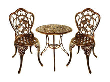 Oakland Living Hummingbird Cast Aluminum 24-Inch Glass Top Table with 3-Piece Bistro Set, Antique Bronze