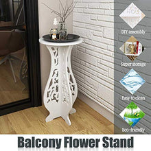 SIDUFHAOPKLL Balcony Flower Floor-standing Table Round End Stand Home Garden Plant Decoration Lightable WPC Material